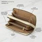 Laura Biagiotti Large Women's Wallet in PU, Woven Effect, with Coin Purse and Gift Box — front view