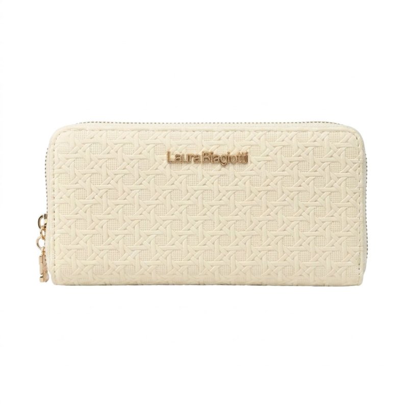 Laura Biagiotti Large Women's Wallet in PU, Woven Effect, with Coin Purse and Gift Box — inside