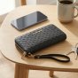 Laura Biagiotti Large Women's Wallet in PU, Woven Effect, with Coin Purse and Gift Box — view 13