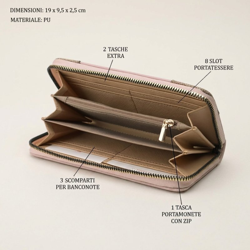 Laura Biagiotti Women's Wallet in PU, Gold Logo Design, With Coin Purse and Gift Box — view 9