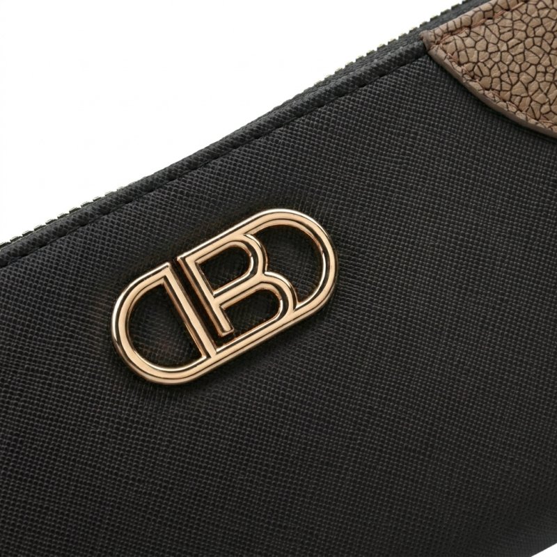Laura Biagiotti Damen-Geldbörse aus PU, Design mit goldenem Logo, mit Münzfach und Geschenkbox — Detail