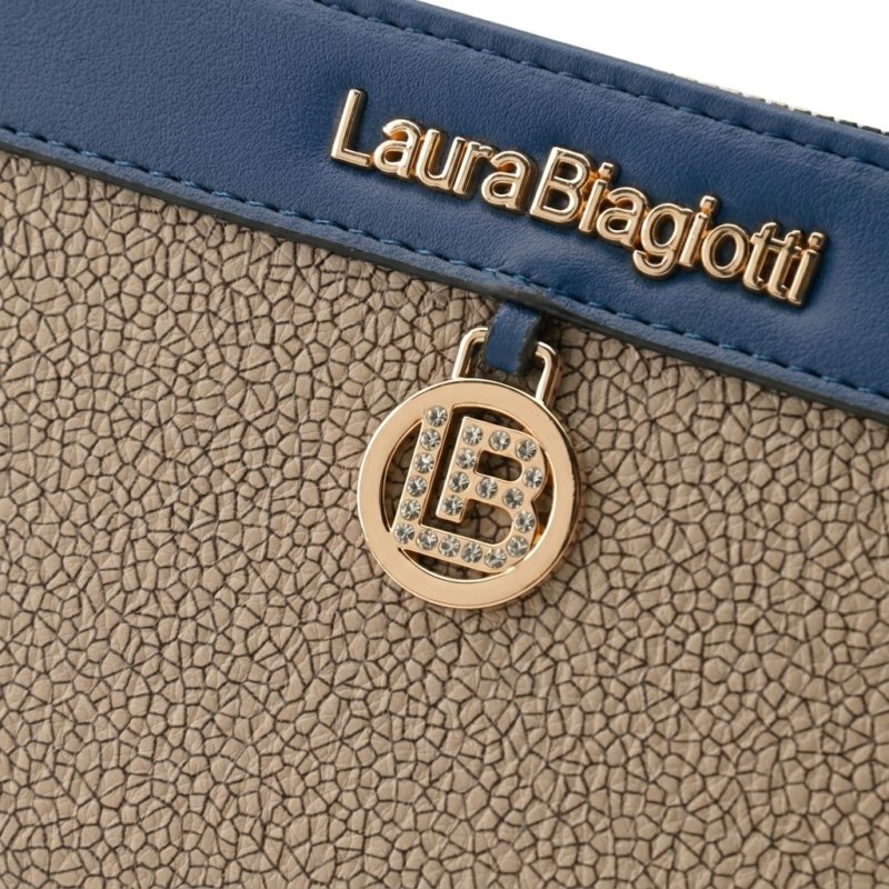 Laura Biagiotti Damen-Geldbörse Groß aus PU, Mosaik-Optik, mit Münzfach und Geschenkbox — Detail