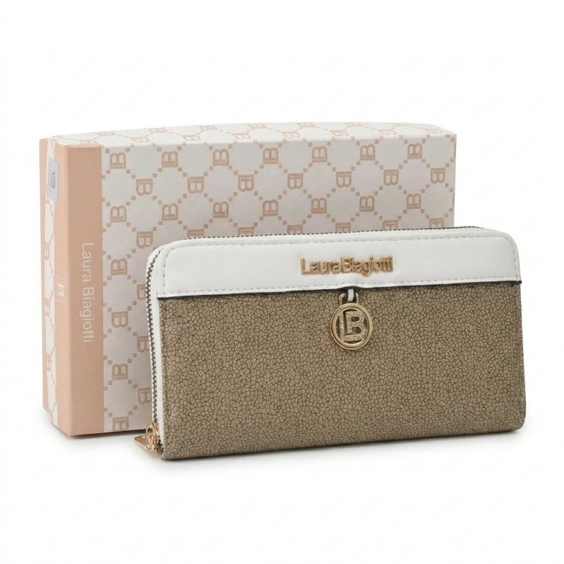 Laura Biagiotti Large Women's Wallet in PU, Mosaic Effect, With Coin Purse and Gift Box — view 12