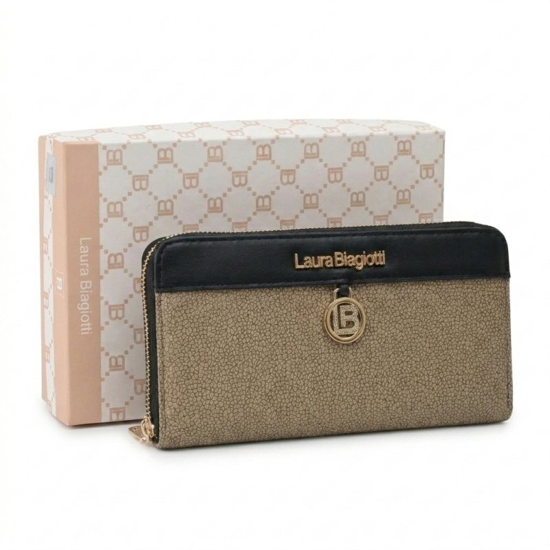 Laura Biagiotti Large Women's Wallet in PU, Mosaic Effect, With Coin Purse and Gift Box — view 30