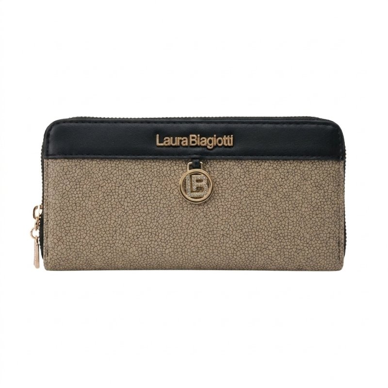 Laura Biagiotti Cartera de Mujer Grande en PU, Efecto Mosaico, con Monedero y Caja de Regalo — interior