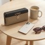 Laura Biagiotti Large Women's Wallet in PU, Mosaic Effect, With Coin Purse and Gift Box — back view