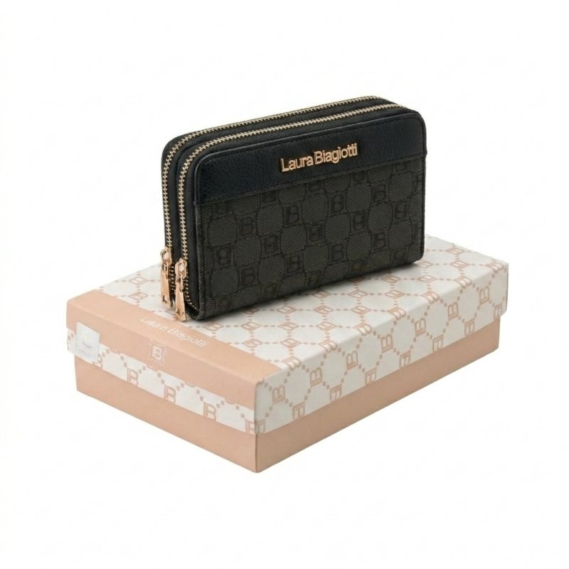 Laura Biagiotti Large Women's Wallet in PU and Logo Fabric, With Coin Purse and Gift Box — view 18