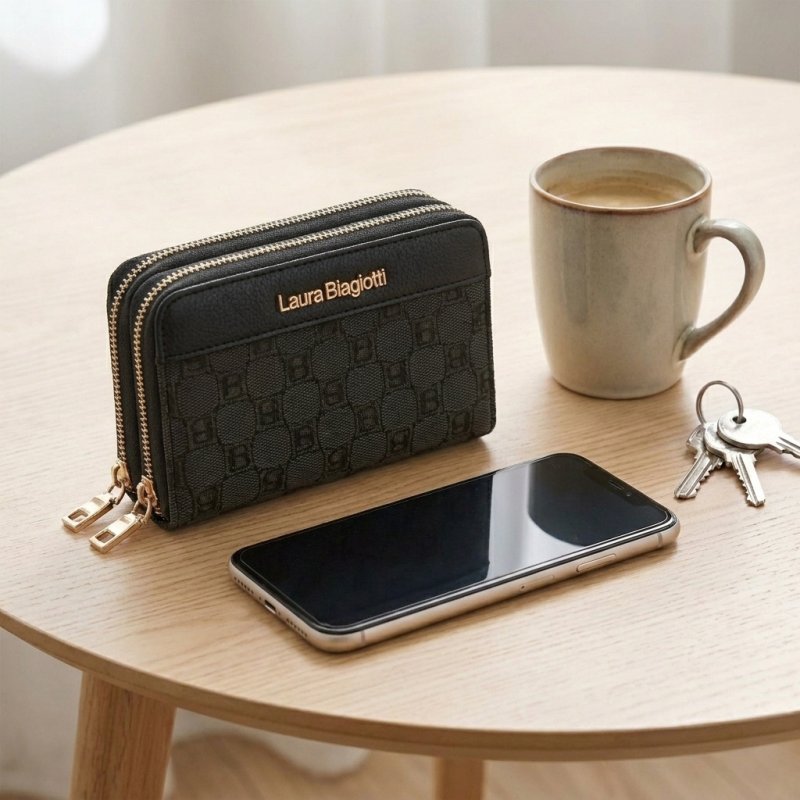 Laura Biagiotti Large Women's Wallet in PU and Logo Fabric, With Coin Purse and Gift Box — view 16