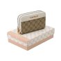 Laura Biagiotti Large Women's Wallet in PU and Logo Fabric, With Coin Purse and Gift Box — logo detail