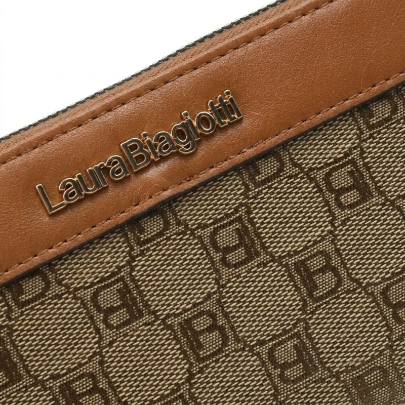 Laura Biagiotti Large Women's Wallet in PU and Logo Fabric, With Coin Purse and Gift Box — inside