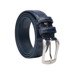 Conte Massimo Ceinture Homme Femme en Cuir Véritable Effet Croco, Boucle Sans Nickel, Made in Italy, Hauteur 3,5 cm, Avec Bo…