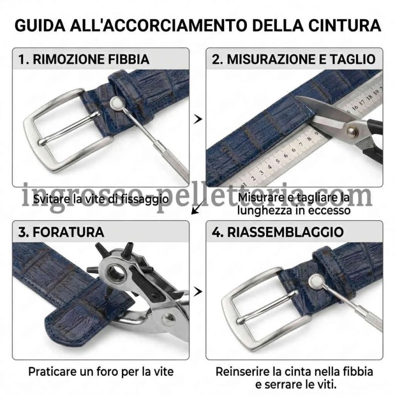 Conte Massimo Ceinture Homme Femme en Cuir Véritable Effet Croco, Boucle Sans Nickel, Made in Italy, Hauteur 3… — vue arrière