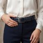 Conte Massimo Cinturón Hombre Mujer en Piel Auténtica Efecto Cocodrilo, Hebilla Sin Níquel, Made in Italy, Alto 3… — interior