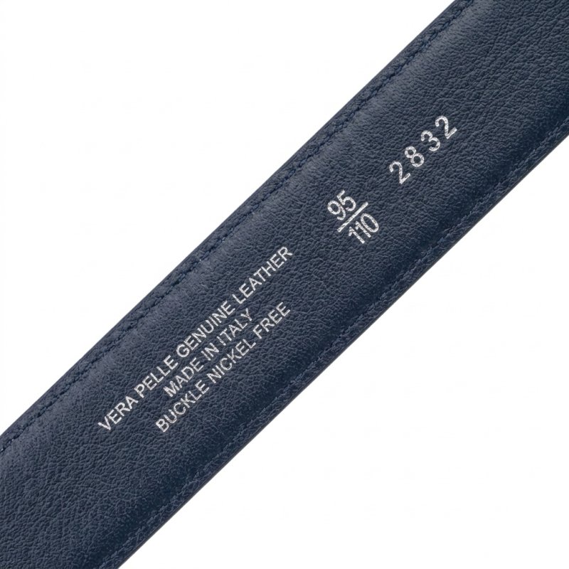 Conte Massimo Gürtel Unisex, Leder mit Kroko-Prägung, Nickelfreie Schnalle, Made in Italy, Höhe 3,5 cm, Box — Ansicht 7