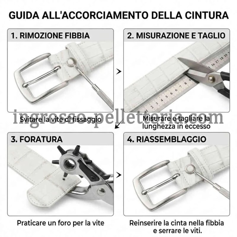 Conte Massimo Gürtel Unisex, Leder mit Kroko-Prägung, Nickelfreie Schnalle, Made in Italy, Höhe 3,5 cm, Box — Ansicht 10