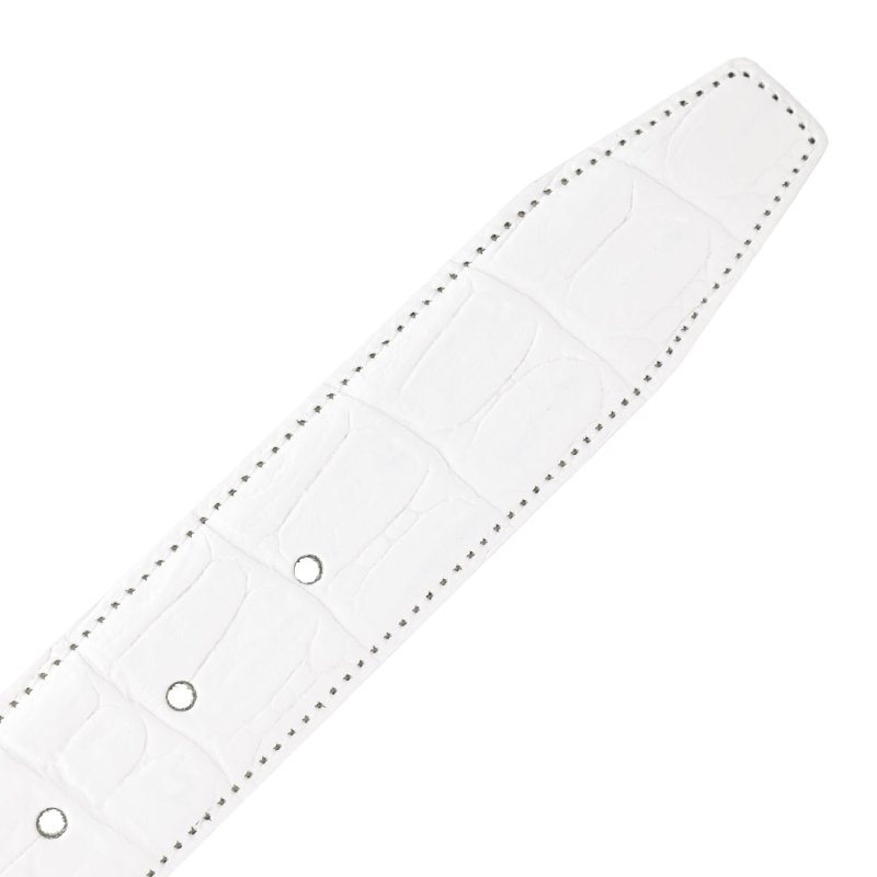 Conte Massimo Gürtel Unisex, Leder mit Kroko-Prägung, Nickelfreie Schnalle, Made in Italy, Höhe 3,5 cm, Box — Ansicht 13