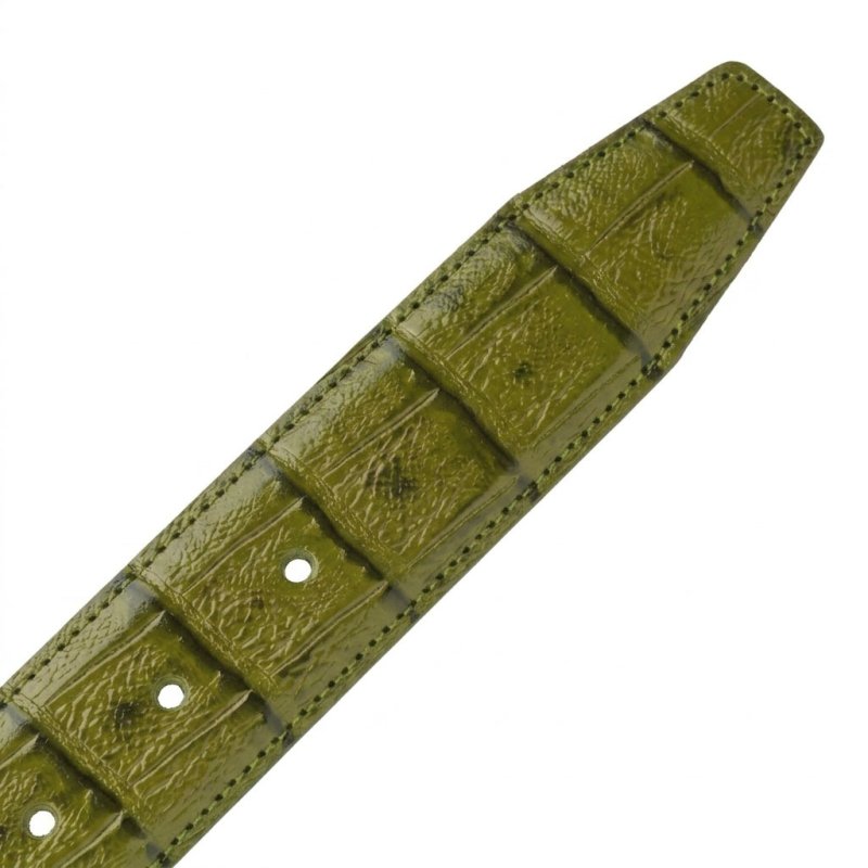 Conte Massimo Gürtel Unisex, Leder mit Kroko-Prägung, Nickelfreie Schnalle, Made in Italy, Höhe 3,5 cm, Box — Ansicht 41