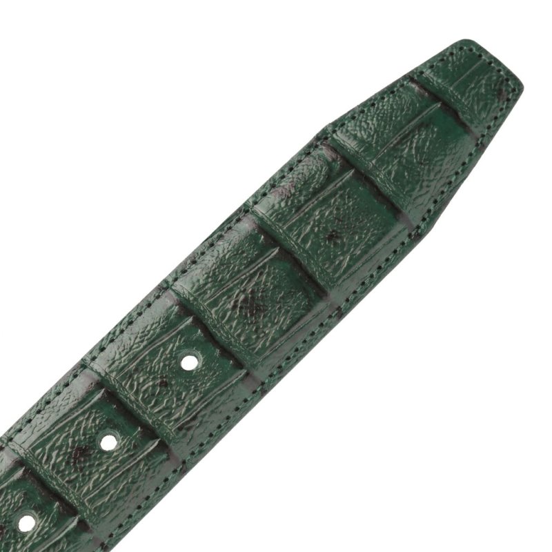 Conte Massimo Gürtel Unisex, Leder mit Kroko-Prägung, Nickelfreie Schnalle, Made in Italy, Höhe 3,5 cm, Box — Ansicht 48