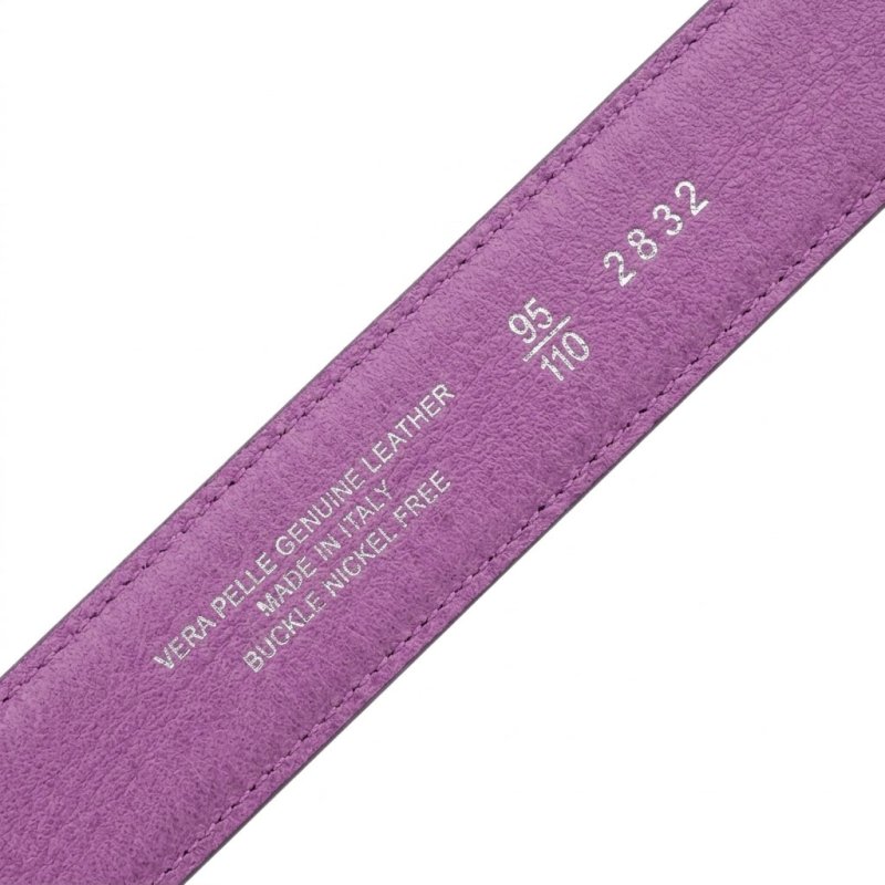 Conte Massimo Gürtel Unisex, Leder mit Kroko-Prägung, Nickelfreie Schnalle, Made in Italy, Höhe 3,5 cm, Box — Ansicht 56