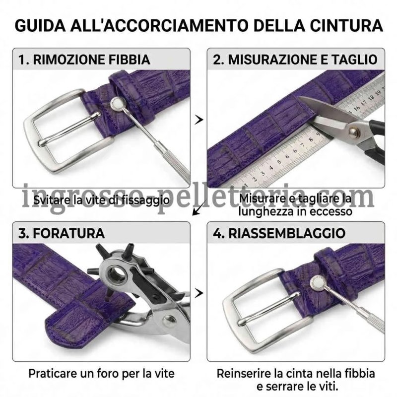 Conte Massimo Unisex Genuine Leather Belt, Croc-Embossed, Made in Italy, 3.5cm, With Box — view 52