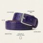 Conte Massimo Gürtel Unisex, Leder mit Kroko-Prägung, Nickelfreie Schnalle, Made in Italy, Höhe 3,5 cm, Box — Ansicht 51