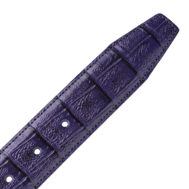 Conte Massimo Unisex Genuine Leather Belt, Croc-Embossed, Made in Italy, 3.5cm, With Box — view 55