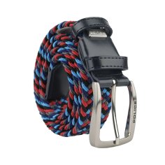 Police Elastic Woven Belt Unisex, Genuine Leather Inserts, Nickel-Free Buckle, 3.5cm, With Box