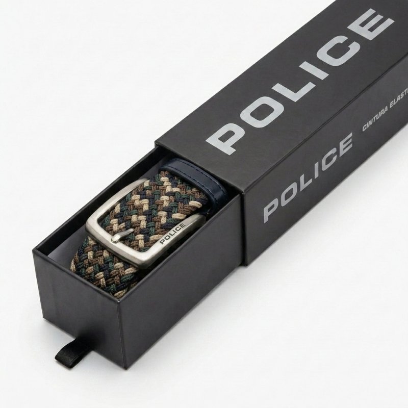 Police Elastic Woven Belt Unisex, Genuine Leather Inserts, Nickel-Free Buckle, 3.5cm, With Box — view 41