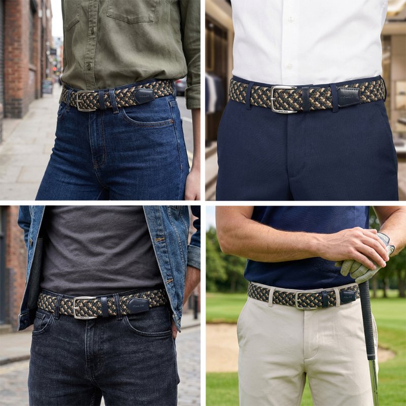 Police Elastic Woven Belt Unisex, Genuine Leather Inserts, Nickel-Free Buckle, 3.5cm, With Box — view 40