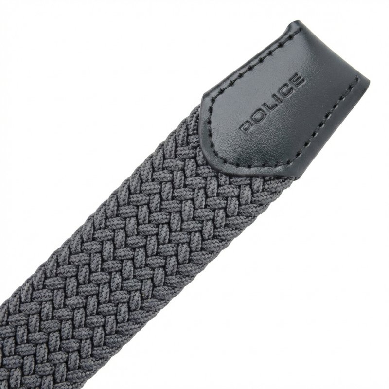 Police Elastikgürtel Geflochten Unisex, Einsätze aus Leder, Nickelfreie Schnalle, Kürzbar, Höhe 3,5 cm, Box — Ansicht 84