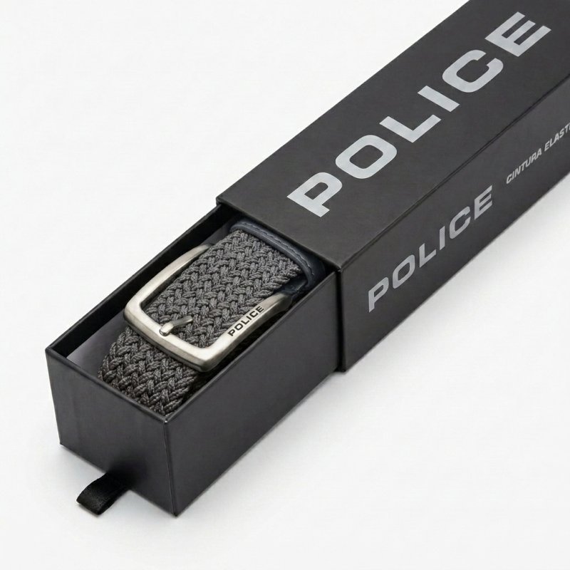 Police Elastic Woven Belt Unisex, Genuine Leather Inserts, Nickel-Free Buckle, 3.5cm, With Box — view 83