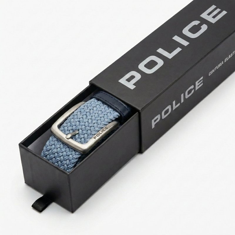 Police Ceinture Élastique Tressée Unisexe, Inserts Cuir, Boucle Sans Nickel, Raccourcissable, 3,5 cm, Boîte — vue 95