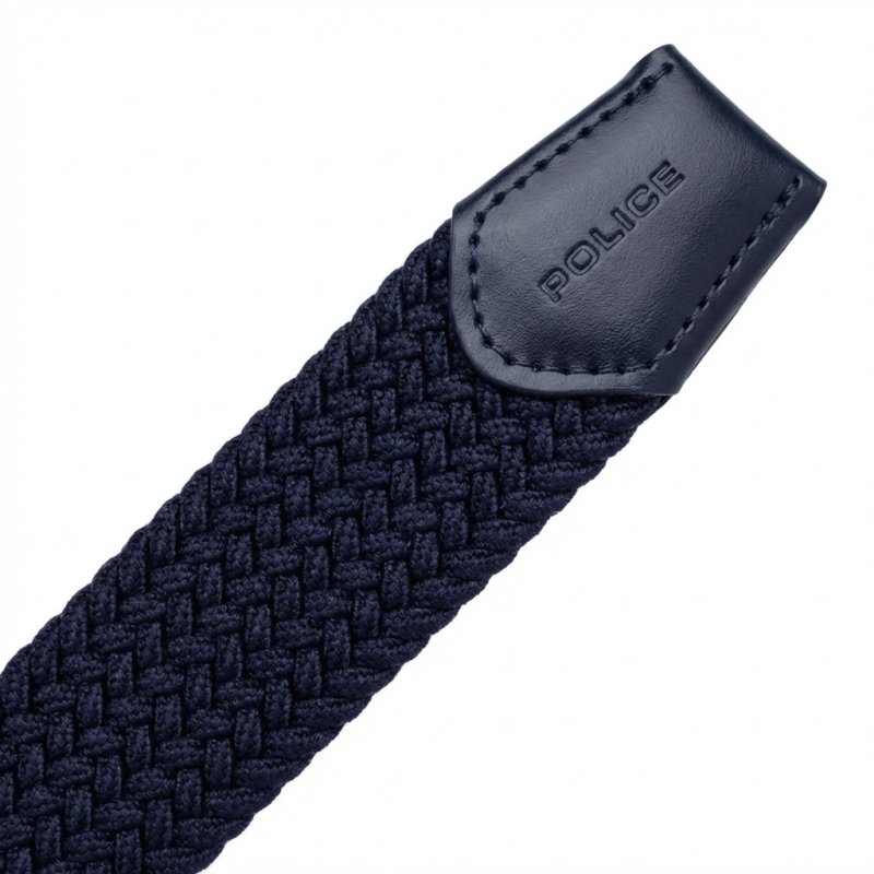 Police Ceinture Élastique Tressée Unisexe, Inserts Cuir, Boucle Sans Nickel, Raccourcissable, 3,5 cm, Boîte — vue 102