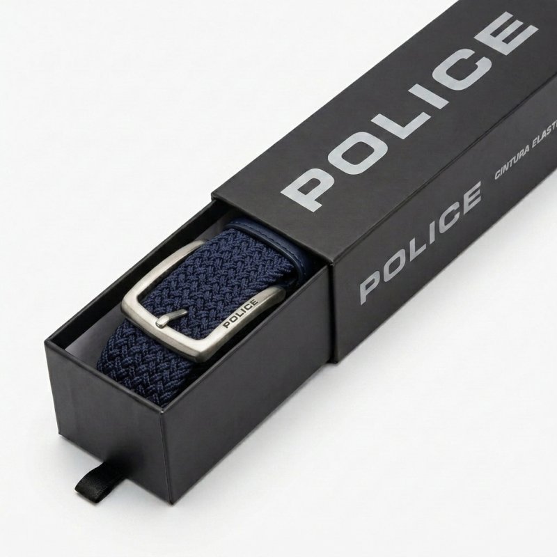 Police Elastic Woven Belt Unisex, Genuine Leather Inserts, Nickel-Free Buckle, 3.5cm, With Box — view 101