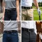 Police Ceinture Élastique Tressée Unisexe, Inserts Cuir, Boucle Sans Nickel, Raccourcissable, 3,5 cm, Boîte — vue 112