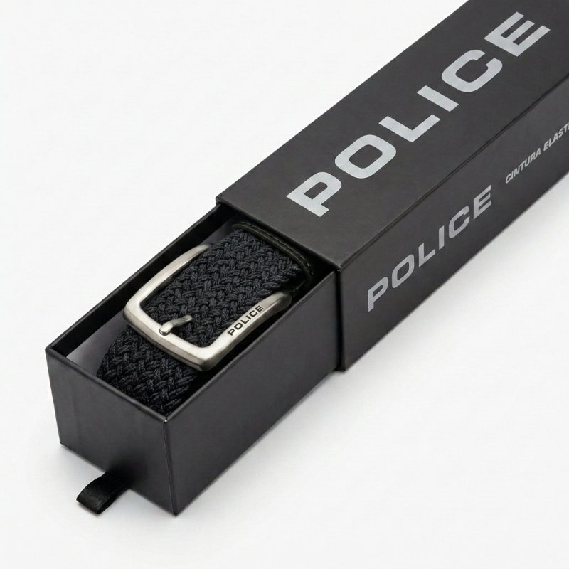 Police Ceinture Élastique Tressée Unisexe, Inserts Cuir, Boucle Sans Nickel, Raccourcissable, 3,5 cm, Boîte — vue 113