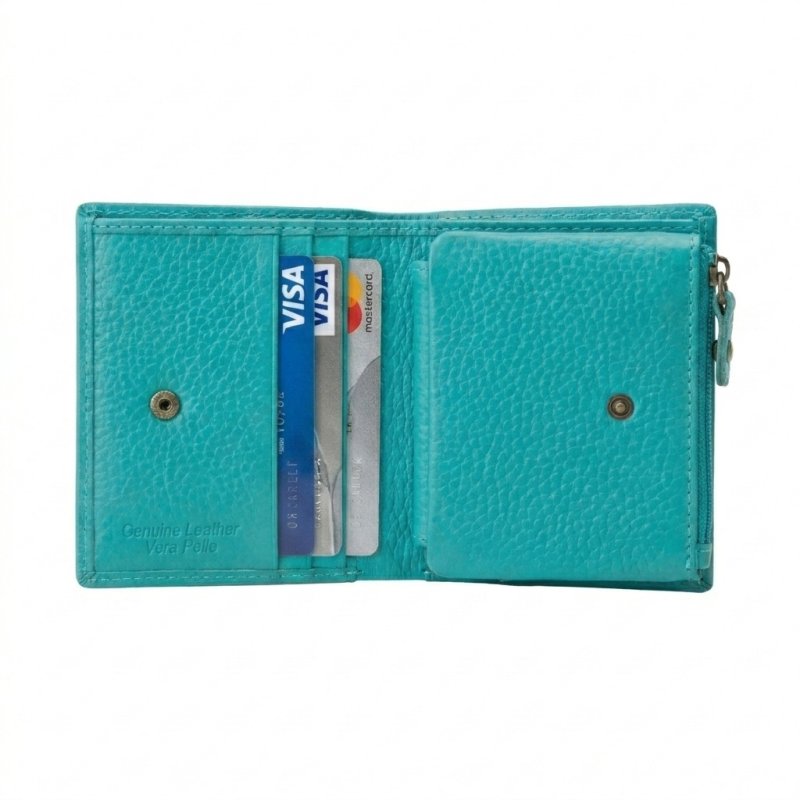No Limits Small Women's Wallet in Genuine Leather, Credit Card Holder With Coin Compartment and Gift Box — front view