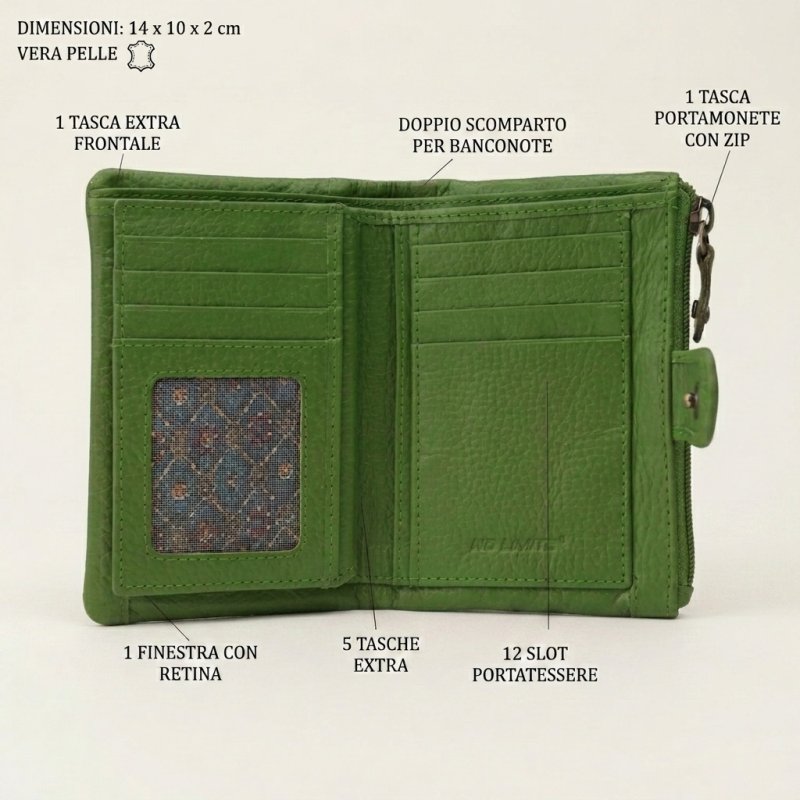 No Limits Petit Portefeuille Femme en Cuir Véritable, Porte-Cartes avec Compartiment à Monnaie et Boîte Cadeau — vue 62