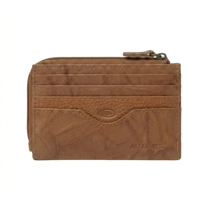 No Limits Portefeuille Slim Homme Femme en Cuir Véritable, Petit Porte-Cartes avec 12 Fentes et Fermeture Éclair, av… — vue 7