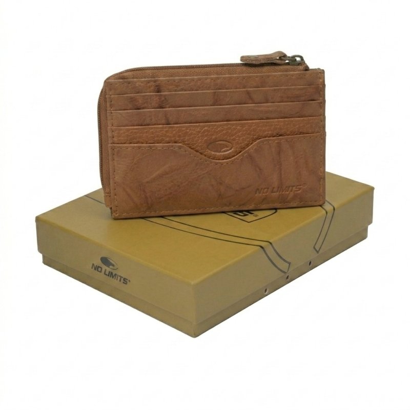 No Limits Portefeuille Slim Homme Femme en Cuir Véritable, Petit Porte-Cartes avec 12 Fentes et Fermeture Éclair, a… — vue 12