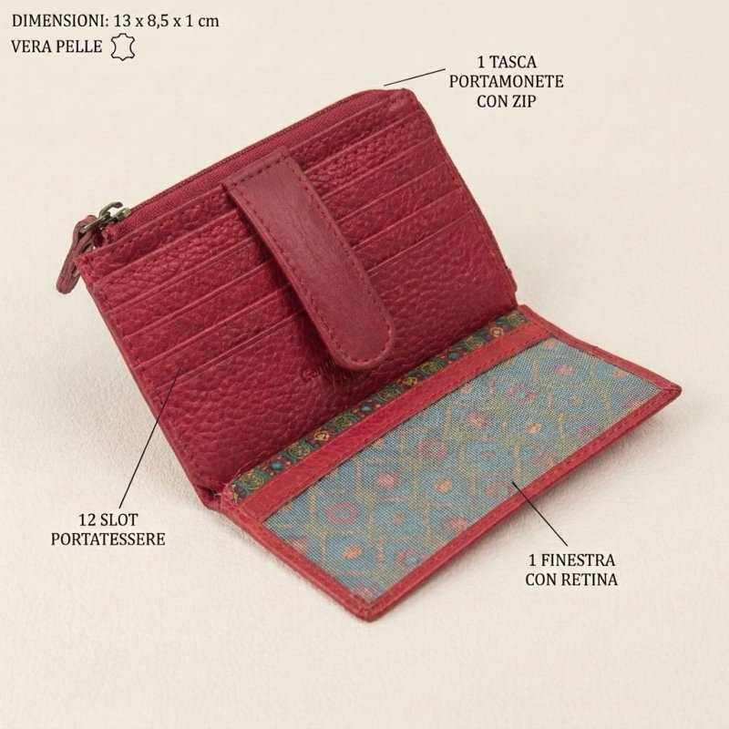 No Limits Portefeuille Slim Homme Femme en Cuir Véritable, Petit Porte-Cartes avec 12 Fentes et Fermeture Éclair, a… — vue 15