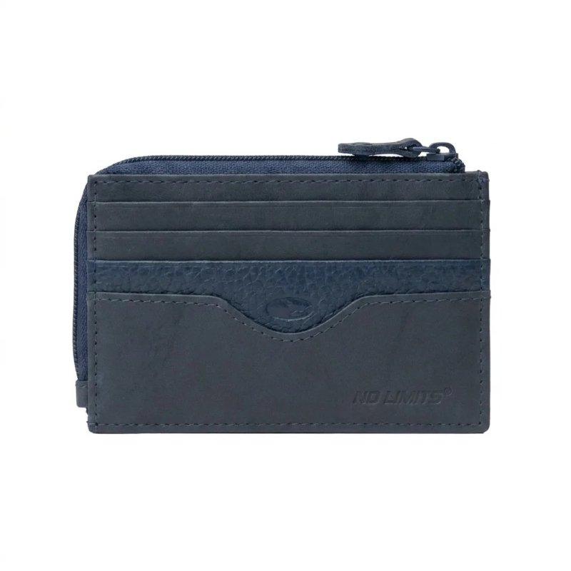 No Limits Cartera Slim Hombre Mujer en Piel Auténtica, Pequeño Portatarjetas con 12 Ranuras y Cremallera, con Caja — vista 25