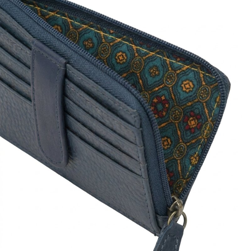 No Limits Portefeuille Slim Homme Femme en Cuir Véritable, Petit Porte-Cartes avec 12 Fentes et Fermeture Éclair, a… — vue 28