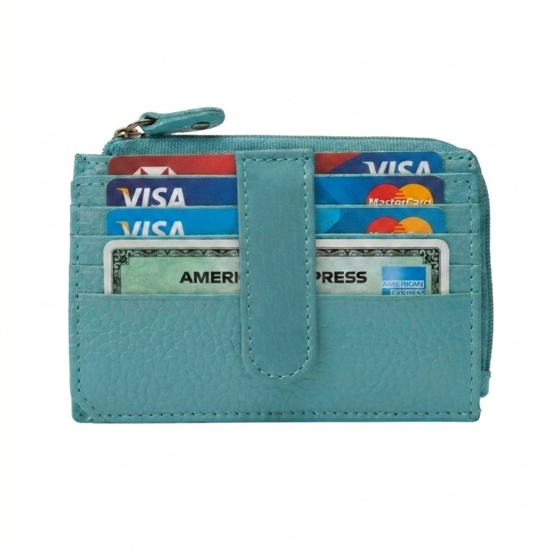 No Limits Portefeuille Slim Homme Femme en Cuir Véritable, Petit Porte-Cartes avec 12 Fentes et Fermeture Éclair, a… — vue 32