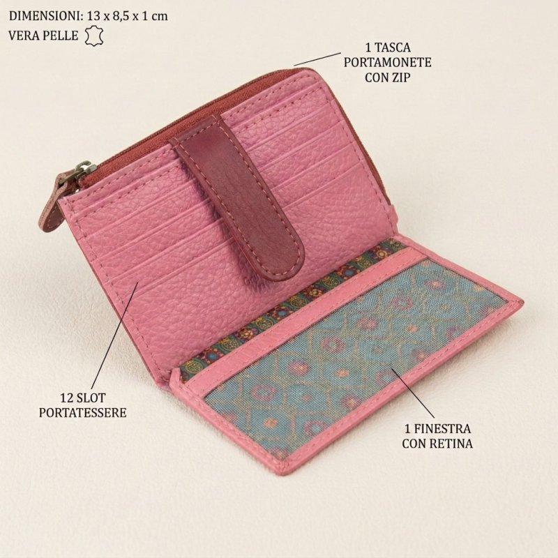 No Limits Portefeuille Slim Homme Femme en Cuir Véritable, Petit Porte-Cartes avec 12 Fentes et Fermeture Éclair, a… — vue 45