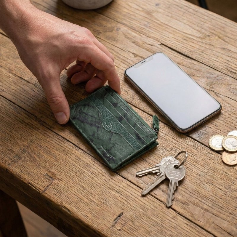 No Limits Unisex Slim Wallet in Genuine Leather, Small Credit Card Holder With 12 Slots and Zip, With Box — view 53