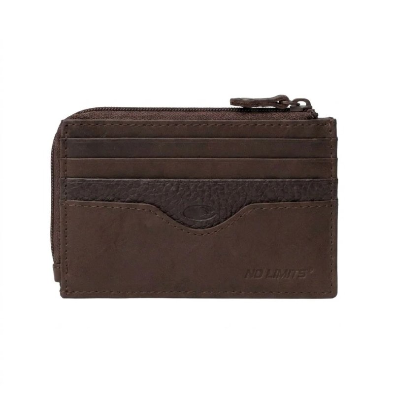 No Limits Unisex Slim Wallet in Genuine Leather, Small Credit Card Holder With 12 Slots and Zip, With Box — view 55