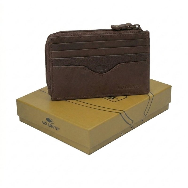 No Limits Portefeuille Slim Homme Femme en Cuir Véritable, Petit Porte-Cartes avec 12 Fentes et Fermeture Éclair, a… — vue 60