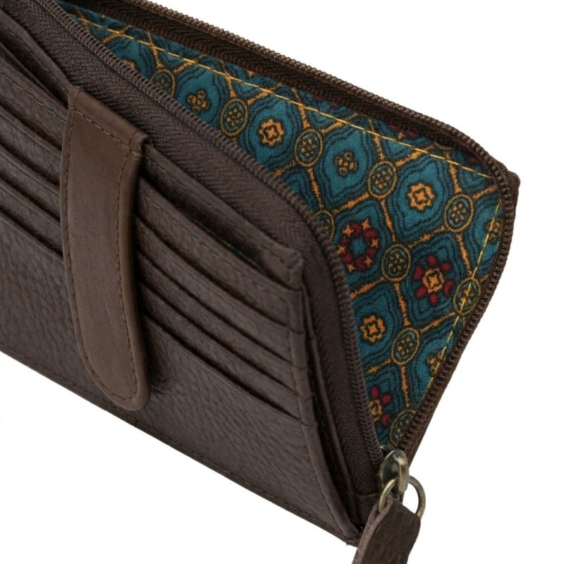 No Limits Cartera Slim Hombre Mujer en Piel Auténtica, Pequeño Portatarjetas con 12 Ranuras y Cremallera, con Caja — vista 58
