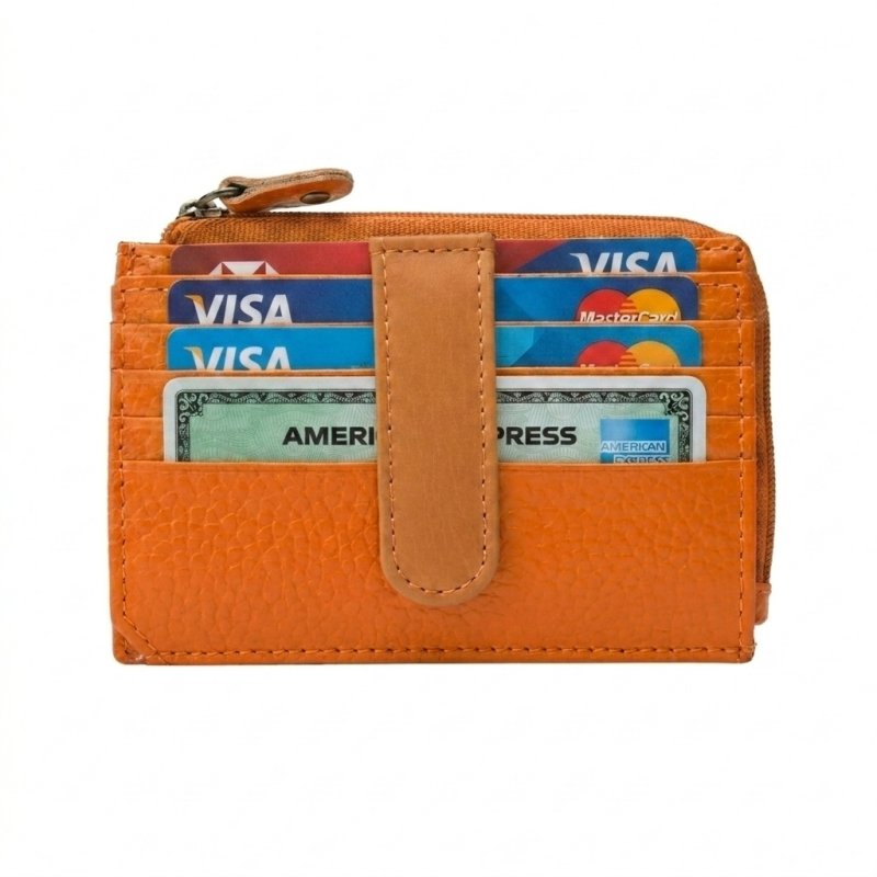 No Limits Cartera Slim Hombre Mujer en Piel Auténtica, Pequeño Portatarjetas con 12 Ranuras y Cremallera, con Caja — vista 62